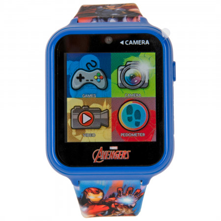 Accutime Avengers Interactive Blue Square Face Kids Watch